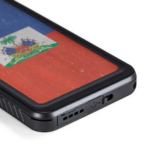 Haitian Flag Distressed Galaxy S24 Plus Waterproof Case